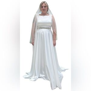 New Satin A-Line Wedding Dress | US 14